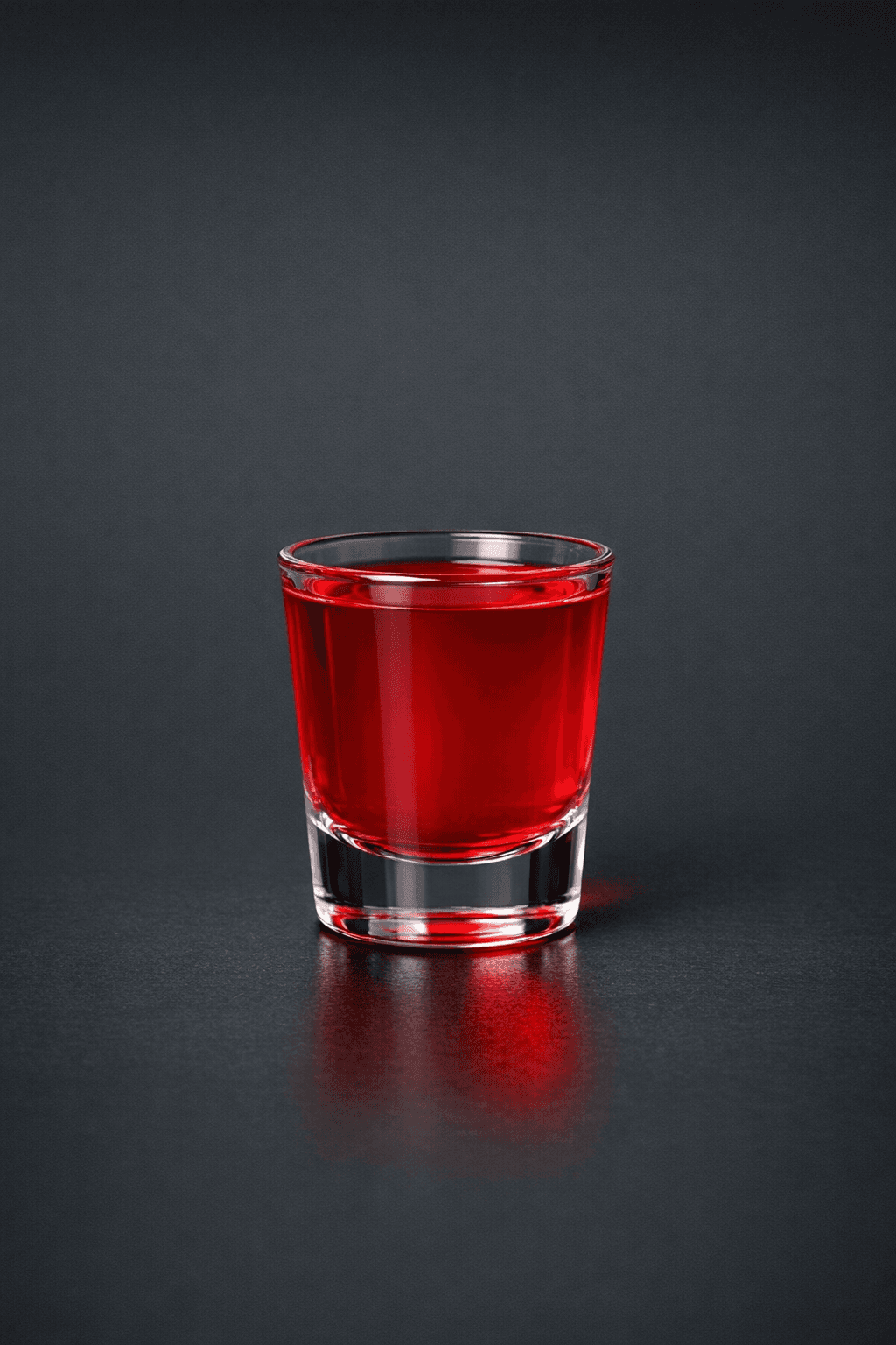 Cherry Flash served in a shot glass