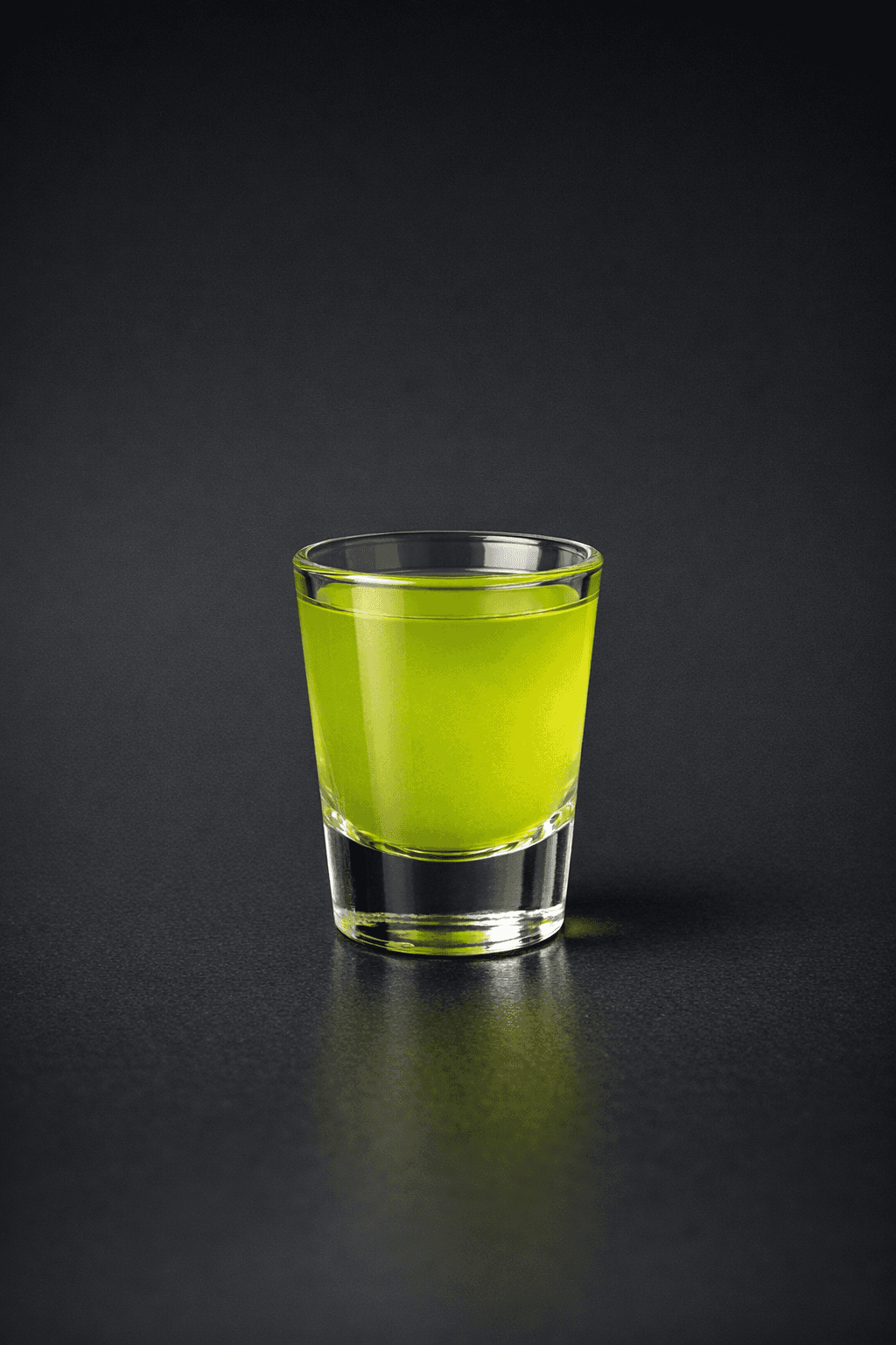 Green Shelf served in a shot glass